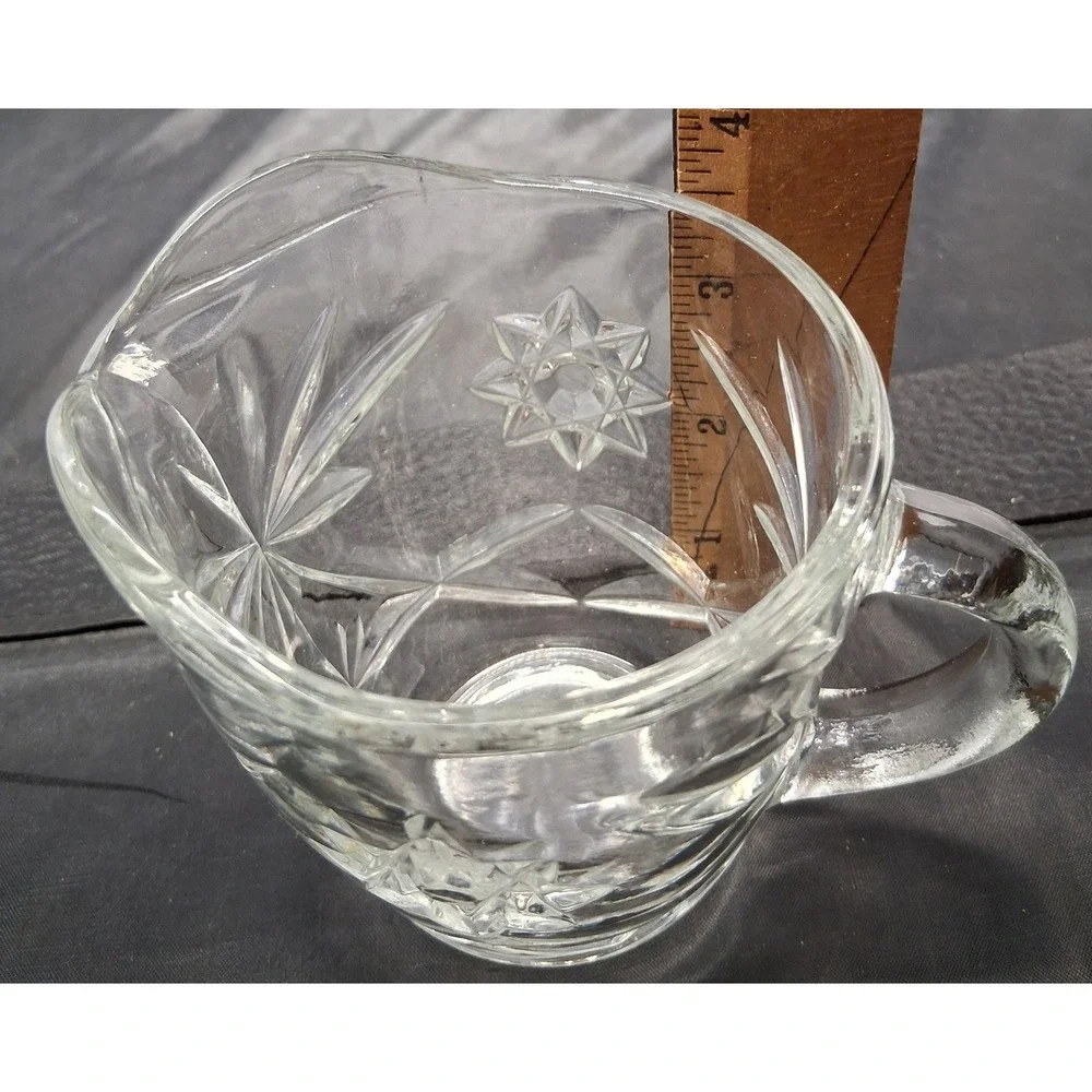 Vintage Anchor Hocking Star of David Pressed Glass Creamer